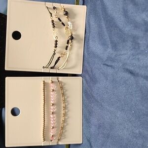 #27 Elegant Pink and Gold Women's Bracelet Set